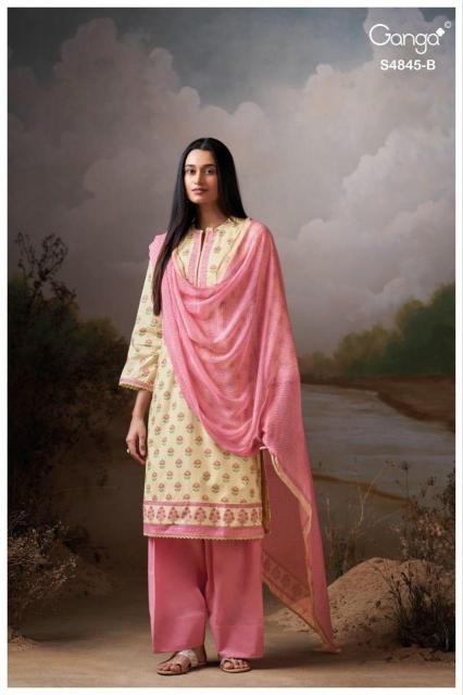 Ganga junoira 4845 cotton dress materials wholesale
